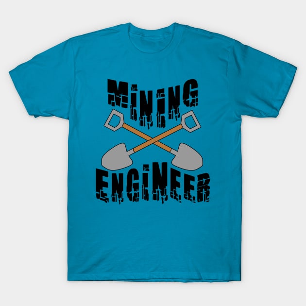 Mining Engineer Crossed Shovels T-Shirt by Barthol Graphics